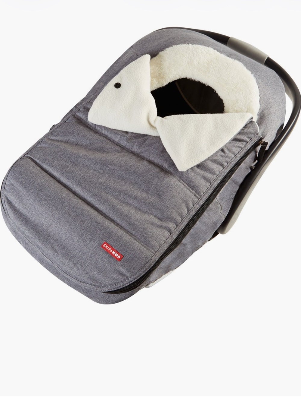 Skip Hop Gray Infant Car Seat Cozy Cover with Sherpa Hood